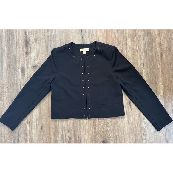 Michael Kors Black Jacket With Gold Stud Detail. Size Medium - Picture 2 of 5